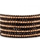 Rose Gold  Ball 5 wrap bracelet couture Handmad with 925s button  CL-76