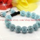 WWW Very Pretty  AAA 14x12MM and 2x10MM Crystal Stones Bead Pave Disco Ball  Macrame  Bracelet