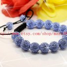WWW Very Pretty  AAA 14x12MM and 2x10MM Crystal Stones Bead Pave Disco Ball  Macrame  Bracelet