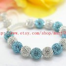 WWW Very Pretty  AAA 14x12MM and 2x10MM Crystal Stones Bead Pave Disco Ball  Macrame  Bracelet