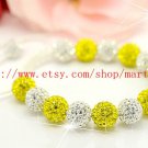 WWW Very Pretty  AAA 14x12MM and 2x10MM Crystal Stones Bead Pave Disco Ball  Macrame  Bracelet