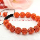 WWW Very Pretty  AAA 14x12MM and 2x10MM Crystal Stones Bead Pave Disco Ball  Macrame  Bracelet