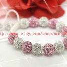 WWW Very Pretty  AAA 14x12MM and 2x10MM Crystal Stones Bead Pave Disco Ball  Macrame  Bracelet