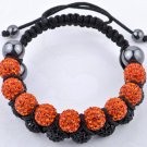 New 18X10MM Crystal stones Bead Pave Disco Ball bracelet Double Rows Macrame bracelet
