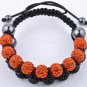 New 18X10MM Crystal stones Bead Pave Disco Ball bracelet Double Rows Macrame bracelet