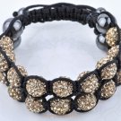 New 18X10MM Crystal stones Bead Pave Disco Ball bracelet Double Rows Macrame bracelet