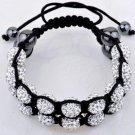 New 18X10MM Crystal stones Bead Pave Disco Ball bracelet Double Rows Macrame bracelet