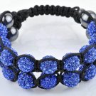 New 18X10MM Crystal stones Bead Pave Disco Ball bracelet Double Rows Macrame bracelet