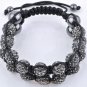 New 18X10MM Crystal stones Bead Pave Disco Ball bracelet Double Rows Macrame bracelet