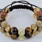 New 6X10MM Crystal stones Bead Pave Disco Ball bracelet Double Rows Macrame bracelet