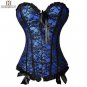 Women Sexy Burlesque Overbust Corset Bustier Top With Mini
