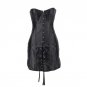 Clothing Black Faux Leather Corset Dress Hot Spiked Waist Shaper Corset