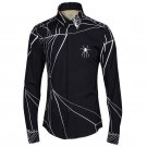 Desgin Shirt Men Casual Slim Fit Gothic Art Chemise Homme Cotton Mens Dress Shirts 4XL