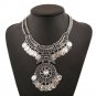 Double Chain Coin Statement Necklace GD
