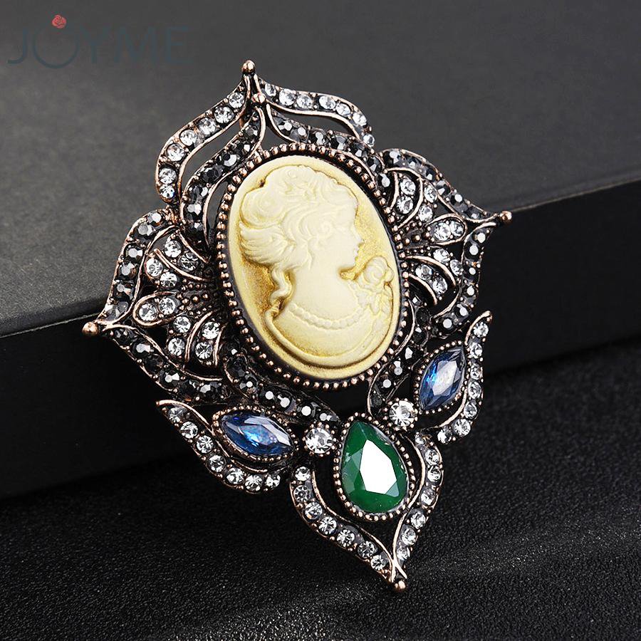 For Women Clothing Dress Accessories with Beauty Head Lady Cameo Pendant Charms
