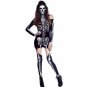 Halloween Deluxe Gothic skeleton cosmic print Carnival Party Dress 89025