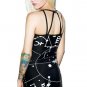 Halloween Deluxe Gothic skeleton cosmic print Carnival Party Dress 89025