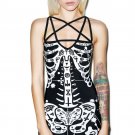 dress S22127 Halloween Party Deluxe Gothic skeleton cosmic print Fancy Dresses