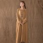 Cotton Linen Maxi Dress Casual Loose Long Sleeve Vestidos Party Dresses