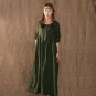 Cotton Linen Maxi Dress Casual Loose Long Sleeve Vestidos Party Dresses