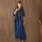 Cotton Linen Maxi Dress Casual Loose Long Sleeve Vestidos Party Dresses