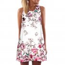 Sleeveless Beach Flower Printed Short Mini Dress vestido de festa Plus Size