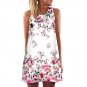 Sleeveless Beach Flower Printed Short Mini Dress vestido de festa Plus Size