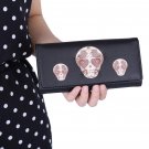2016 Fashion Skull Heart Long Wallet Hip Hop Women PU Leather Purse Cartoon Lovely