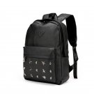 New 2017 Punk Hip-Hop Skull Men Backpacks Waterproof PU Leather Rivet