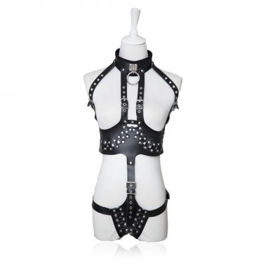 Body Harness Gothic Pole Dance Harness Belt Bust Halter For Women