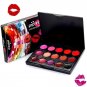 Lasting Pigment Gothic Style Black Purple 15 Color Lip Makeup Palette