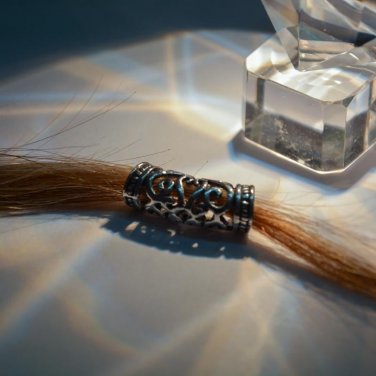 Tibet 50Pcs Dreadlock Beads Adjustable Hair Braid Cuff Clip 7mm Hole Braiding Hair Micro Ring Beads 