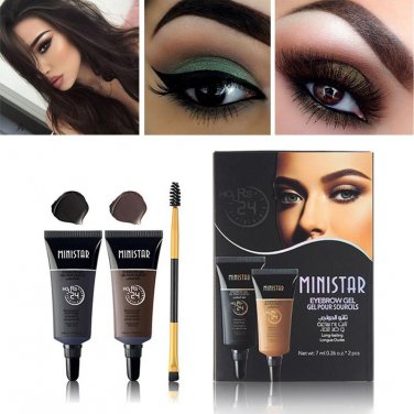 Black Brown Henna Eyebrow Gel Tint Long Lasting Eye Brow Tattoo Cream 2PCS Eyebrow shado