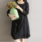 Neck Pleated Baggy Pullover Shirt Dress Loose Autumn Winter Mini Vestido