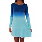 Loose Gradient Color Short A-Line Mini Dress Fashion Lady Beach dresses#LSN