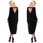 beach loose backless Casual Solid Black Brown Long Dress 5 #LSIW