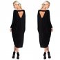 beach loose backless Casual Solid Black Brown Long Dress 5 #LSIW