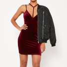 Neck Sexy Club Party Dresses Solid Package Hip Bodycon Vestidos
