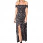 Women Sexy Long Beach Dress Flower Print Bra Split Dress