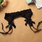 Free Shipping Women Baby Dolls Sexy Lady 2 Layer Floral Lace Garter Belt Lingerie Skirt Stocking Sus