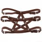Punk Goth Harajuku Style Five-pointed Star PU Leather Rivet Stud Thigh Garter Belt Connected Without