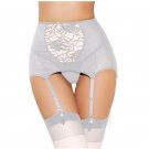 Vintage High Waist Garter Belt Lace Mesh Hollow Out Stocking Suspender Belts Sexy with 6 Strap For S