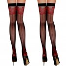 Sexy Black Silk Stockings Garter Stockings Womens Sheer Lace Top Thigh High Stockings Free Shipping