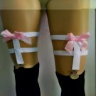 2017 new flower bowknot stocking with garter belt goth elastic female suspender belt bust leg bondag