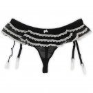 Women/female Layered/Cake Design Black White Lace Garter belt with G-String for stocking Removable s