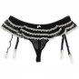 Women/female Layered/Cake Design Black White Lace Garter belt with G-String for stocking Removable s