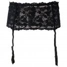 Black Fishbones Metal Buckles Women/female/Lady Sexy Garter Belts for Stockings Lace Flower Waist Tr