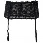Black Fishbones Metal Buckles Women/female/Lady Sexy Garter Belts for Stockings Lace Flower Waist Tr