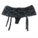 New lace women/female/girl/lady Sexy Garter belt with Thong Skirt for Stocking, Floral bow decoratio