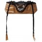 Sexy Garters Coffee Satin Lace Velvet Bow Metal Buckles Sexy Garter Belts for Stocking Fishbones Fem